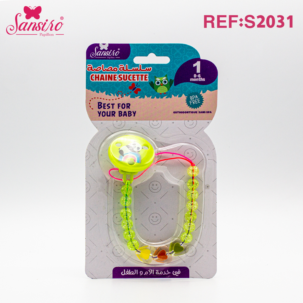 chaine sucette avec clips S2031.
